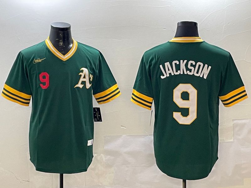 Men Oakland Athletics #9 Jackson Green Throwback 2025 Nike MLB Jersey style 3